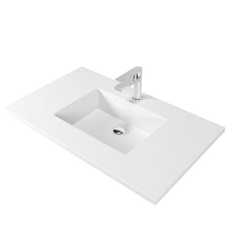 Castello Usa Serenity 36" Solid Surface Vanity Top in White CB-GM-2066-36-C